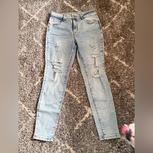 Maurices Light Blue Distressed Skinny Jeans
